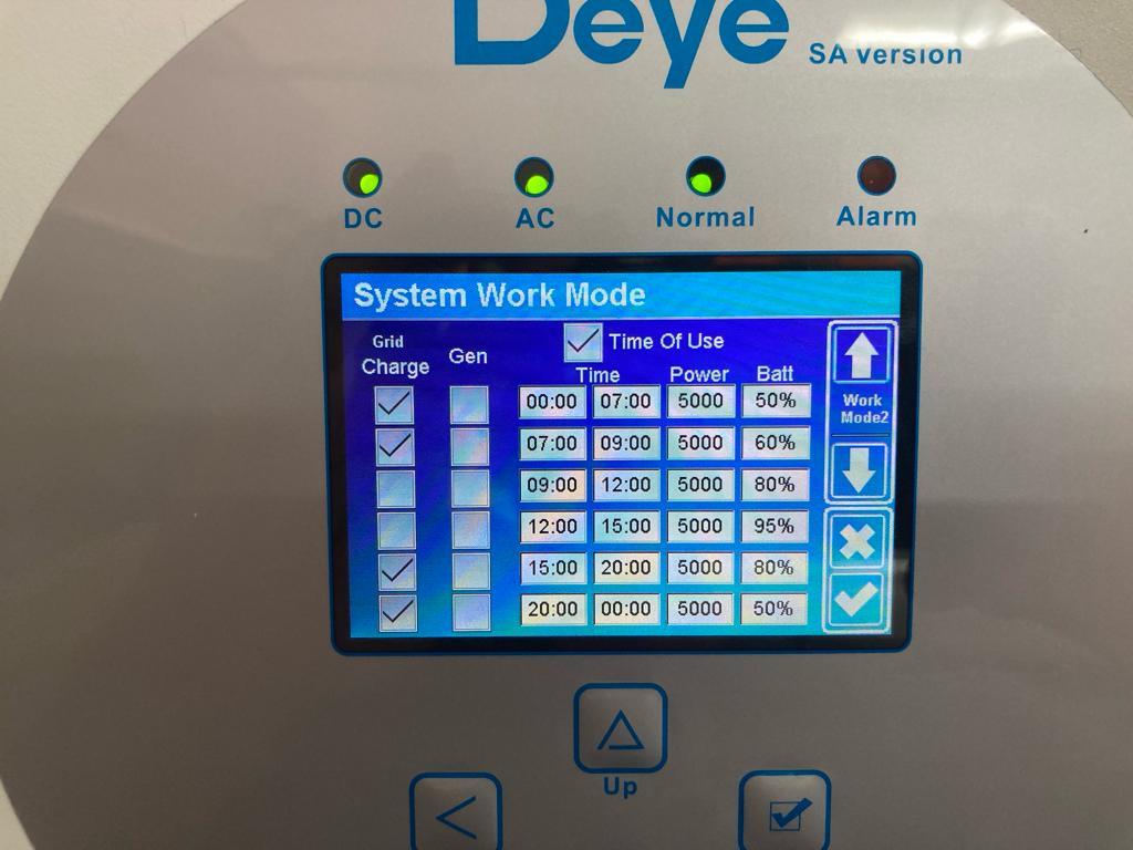 Deye System Work Mode Why did battery drain from 100
