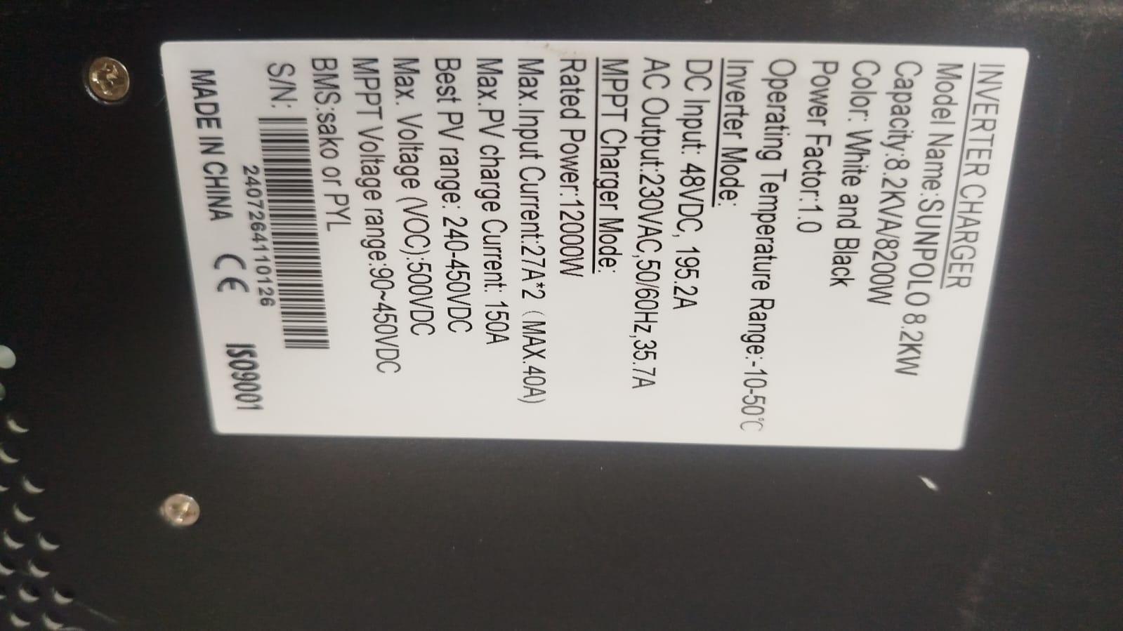 Need correct firmware for Sunpolo 8.2 kW / Axpert MAX 8 kW (only